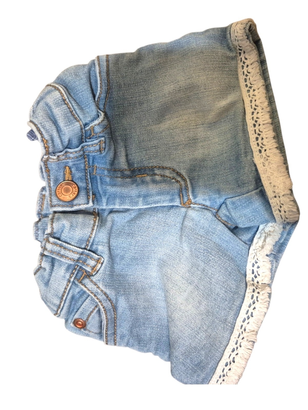 OshKosh B'gosh Light Blue Denim Shorts with Lace Hem